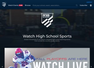 How nfhsnetwork.com looks like on a tablet such as an iPad.