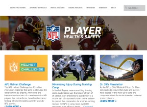 How nflevolution.com looks like on a tablet such as an iPad.