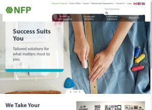 How nfp.com looks like on a tablet such as an iPad.