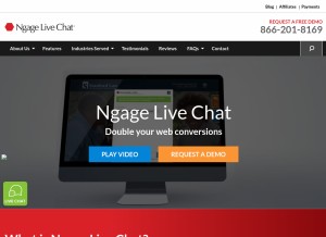 How ngagelive.com looks like on a tablet such as an iPad.