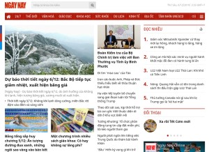 How ngaynay.vn looks like on a tablet such as an iPad.