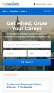 How ngcareers.com looks like on a mobile device such as an iPhone.