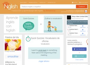 How nglish.com looks like on a tablet such as an iPad.