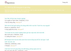 How ngoclinhson.net looks like on a tablet such as an iPad.