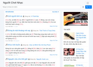 How nguoichoinhac.com looks like on a tablet such as an iPad.
