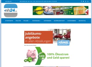 How nh24.de looks like on a tablet such as an iPad.