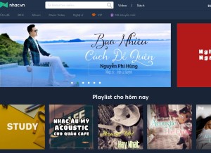 How nhac.vn looks like on a tablet such as an iPad.