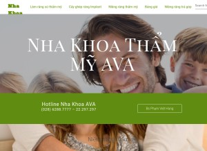 How nhakhoaava.vn looks like on a tablet such as an iPad.