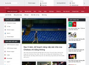 How nhandinhbongda.net looks like on a tablet such as an iPad.