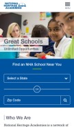 How nhaschools.com looks like on a mobile device such as an iPhone.