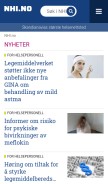 How nhi.no looks like on a mobile device such as an iPhone.