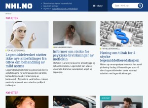 How nhi.no looks like on a tablet such as an iPad.