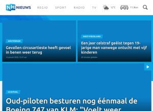 How nhnieuws.nl looks like on a tablet such as an iPad.