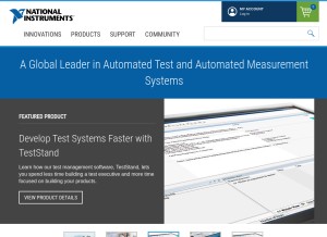 How ni.com looks like on a tablet such as an iPad.