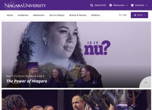 How niagara.edu looks like on a tablet such as an iPad.