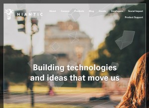 How nianticlabs.com looks like on a tablet such as an iPad.