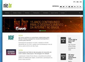 How nic.br looks like on a tablet such as an iPad.