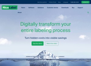 How nicelabel.com looks like on a tablet such as an iPad.