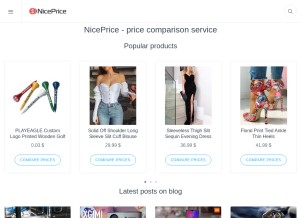 How niceprice.today looks like on a tablet such as an iPad.