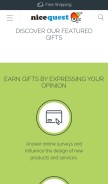 How nicequest.com looks like on a mobile device such as an iPhone.