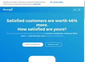 How nicereply.com looks like on a tablet such as an iPad.