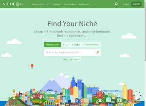 How niche.com looks like on a tablet such as an iPad.