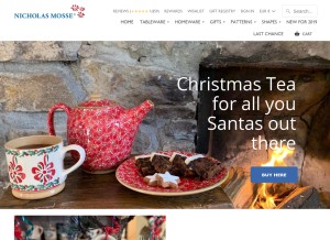 How nicholasmosse.com looks like on a tablet such as an iPad.