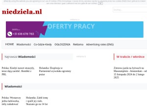 How niedziela.nl looks like on a tablet such as an iPad.