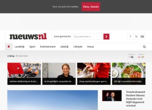 How nieuws.nl looks like on a tablet such as an iPad.