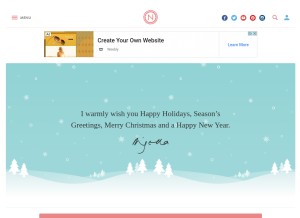 How nigella.com looks like on a tablet such as an iPad.