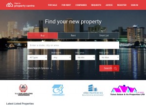 How nigeriapropertycentre.com looks like on a tablet such as an iPad.