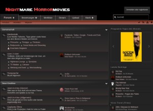 How nightmare-horrormovies.de looks like on a tablet such as an iPad.