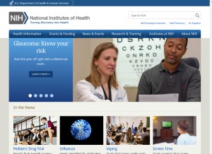 How nih.gov looks like on a tablet such as an iPad.