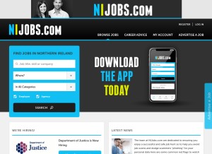 How nijobs.com looks like on a tablet such as an iPad.