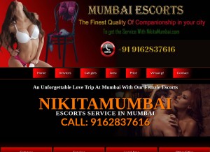 How nikitamumbai.com looks like on a tablet such as an iPad.