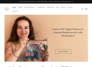 How nikobeadsua.com looks like on a tablet such as an iPad.