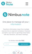 How nimbusweb.me looks like on a mobile device such as an iPhone.