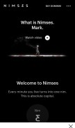 How nimses.com looks like on a mobile device such as an iPhone.