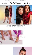 How ninashoes.com looks like on a mobile device such as an iPhone.