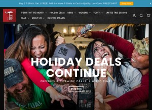 How ninelineapparel.com looks like on a tablet such as an iPad.