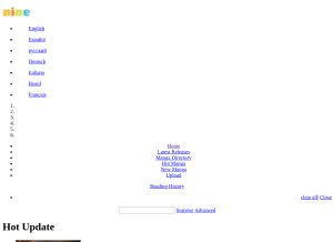 How ninemanga.com looks like on a tablet such as an iPad.