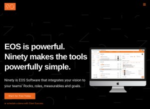 How ninety.io looks like on a tablet such as an iPad.