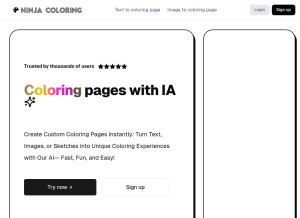 How ninjacoloring.com looks like on a tablet such as an iPad.