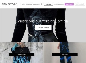 How ninjacosmico.com looks like on a tablet such as an iPad.