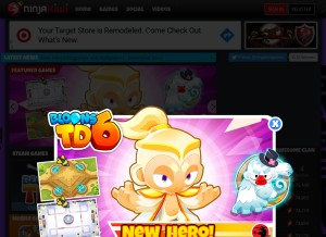 How ninjakiwi.com looks like on a tablet such as an iPad.