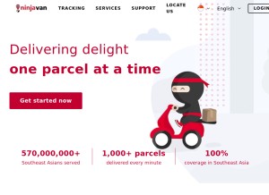 How ninjavan.co looks like on a tablet such as an iPad.