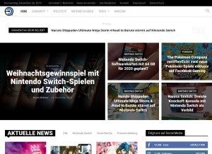 How nintendo-connect.de looks like on a tablet such as an iPad.
