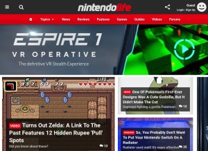 How nintendolife.com looks like on a tablet such as an iPad.