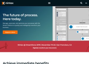 How nintex.com looks like on a tablet such as an iPad.