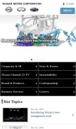 How nissan-global.com looks like on a mobile device such as an iPhone.